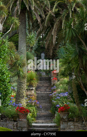 Neptun-Schritte, Tresco Klostergarten, Tresco, Isles of Scilly, England Stockfoto