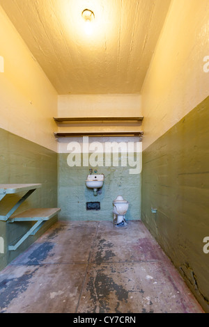 Ein Blick auf Alcatraz Federal Häftling Gefängniszelle. Stockfoto