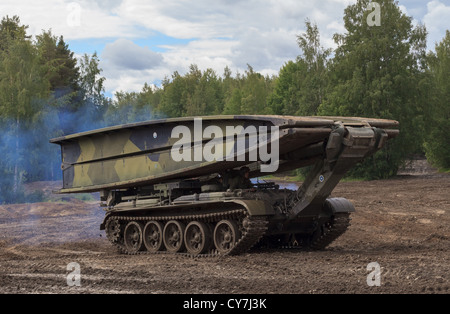 BLG - 60M 2 Bridgelayer Behälter der finnischen Armee. Stockfoto