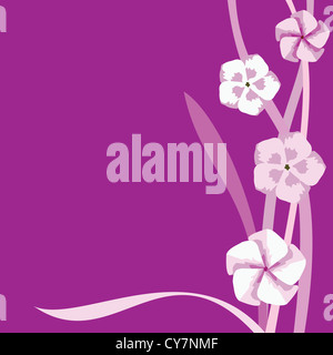 Vektor abstrakte Blumenmuster auf lila Hintergrund Stockfoto