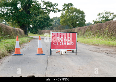 Straße gesperrt Schild Roadsign Verkehrszeichen Shut Stockfoto