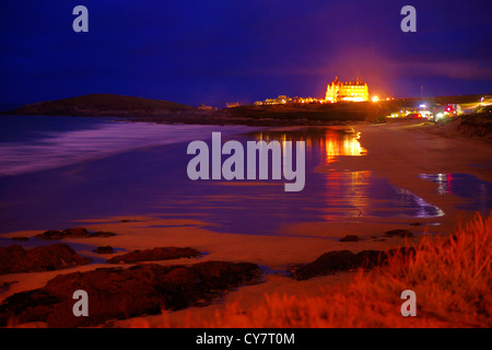 Fistral Strand, Newquay, Cornwall, Mekka für Surfer und coole Typen aus ganz Großbritannien und Europa. Stockfoto