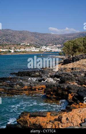 die Kolokytha Halbinsel Elounda Agios Nikolaos Kreta Griechenland Stockfoto