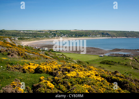 Port Eynon Dorf und Strand Gower Halbinsel Swansea County South Wales UK Stockfoto