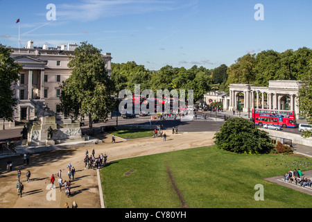 England London Hyde Park Ecke von Wellington Arch Stockfoto