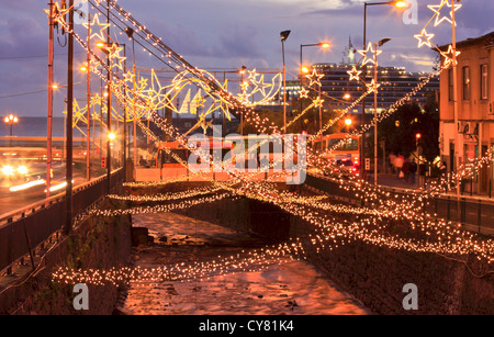 Weihnachtsbeleuchtung in Funchal, Madeira Stockfoto