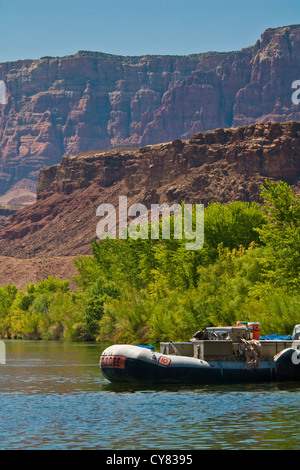 Flöße in den Colorado River bei Lees Ferry, Glen Canyon National Recreation Area, Arizona Stockfoto