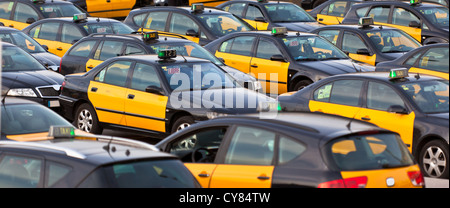 Freie Parkplätze, Taxi Barcelona, Spanien. Horizontalen Schuss Stockfoto