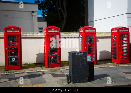 Typischen roten Telefonzellen in der City of London Stockfoto
