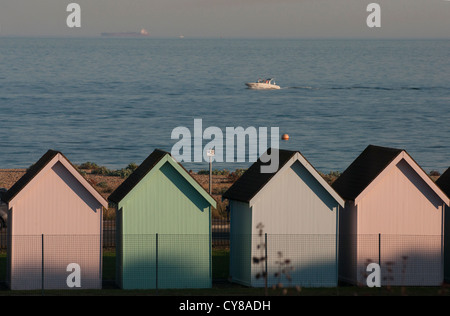 Strand Hütten, Southsea, Portsmouth. Stockfoto