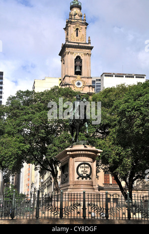 General Osorio Statue und Nossa Senhora Carmo da Antiga Sé XV November Kirchplatz Rio De Janeiro Brasilien Stockfoto