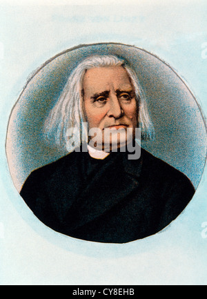 Franz Liszt (1811-1886), ungarischer Komponist, Porträt, Lithographie Stockfoto