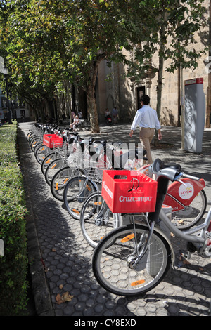 Sevici Schema in Sevilla Spanien. Kurzfristig-Verleih von Smartcard-System ähnlich der "Boris Bikes" in London betrieben Stockfoto