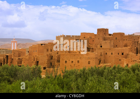 Alten Kasbah in (Todra) Todgha-Schlucht Dades Tal (Tal der tausend Casbahs). Marokko Stockfoto