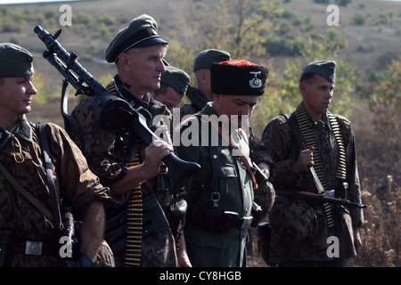 normale SS und Kosaken, kämpfte auf der Seite der Wehrmacht Stockfoto