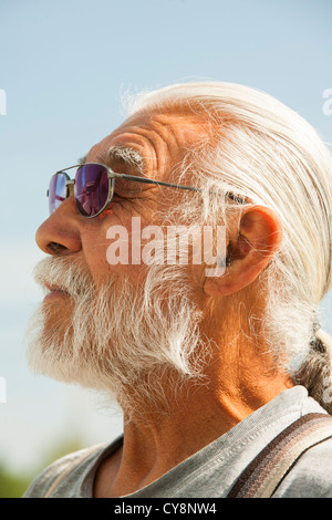 Archie Waquan, einem ehemaligen Mikisew Cree-Chef in Fort Chipewyan, die am Lake Athabasca und dem Athabasca River liegt, Stockfoto