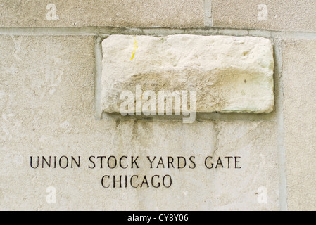 Enger Front der Chicago Tribune, Union Stock Yard Gate Stockfoto