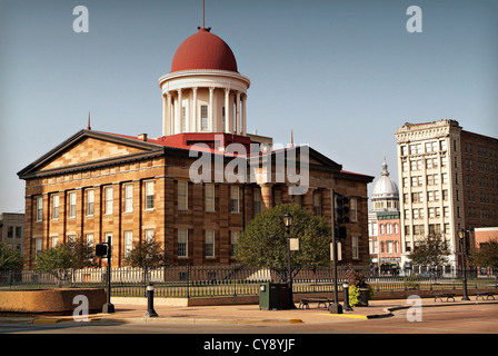 Springfield Illinois USA Landeshauptstadt und Heimat der Lincoln Bibliothek und Museum.  Das Old State Capitol Building. Stockfoto