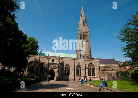 Die Kathedrale in Leicester City Centre, England UK Stockfoto