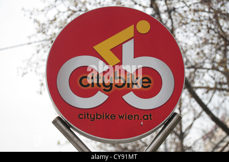 Das Logo der Wiener Citybike öffentliche Fahrradverleihsystem in Wien, Österreich. Stockfoto