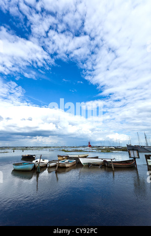 Flut an Tollesbury Überschwemmungen Straße Stockfoto