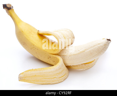 Banane isoliert auf weißem Hintergrund Stockfoto