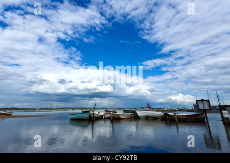 Flut an Tollesbury Überschwemmungen Straße Stockfoto