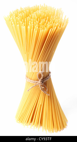 Spaghetti isoliert auf weißem Hintergrund. Stockfoto