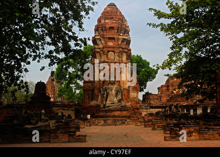 Kunst, Wat Yai, Chaimongkol, Ayutthaya, Bangkok, Thailand, Asien, Tempel Stockfoto