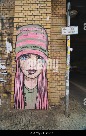 Streetart von El Bocho, eine blühende alternative Subkultur in Berlin, Deutschland Stockfoto