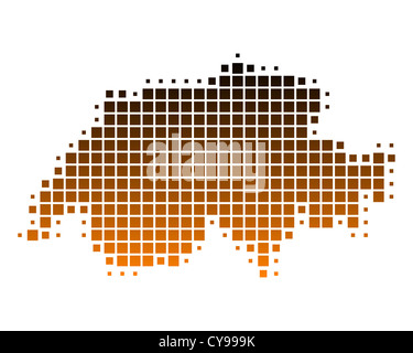 Karte der Schweiz Stockfoto