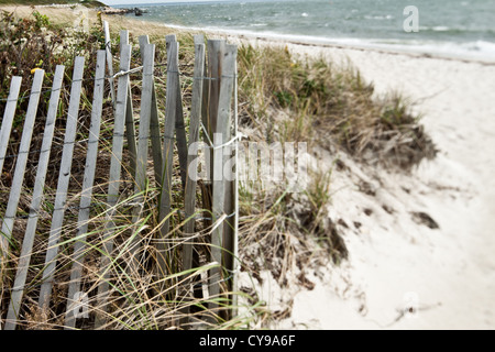 Nobska Strand Zaun, Falmouth, Cape Cod, MA. Stockfoto