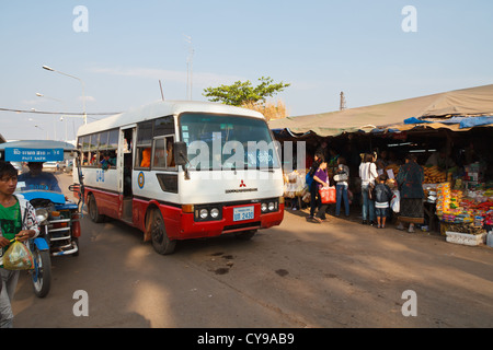 Landschaft am zentralen Busterminal in Vientiane, Laos Stockfoto