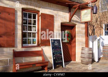 Altes Salem, Winston-Salem, North Carolina, Ladenfront Stockfoto