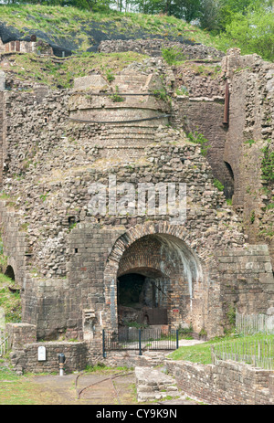 Wales, Herirtage Weltkulturerbe Blaenavon, Iron Works betrieben 1789 frühen 1900er Jahren, Ofen Stockfoto