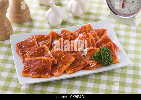 Marinierte Knochen weniger kurze Rippe vom Rind Stockfoto