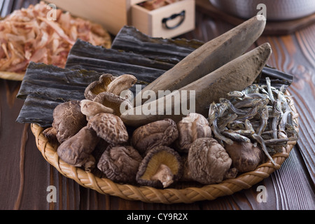 Zutaten von Dashi Stockfoto