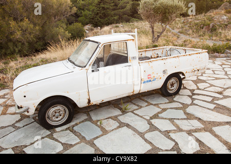Eine verlassene Pickup-Truck auf Lemnos, Griechenland. Stockfoto
