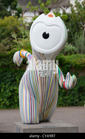 Statue von London 2012 Olympische Maskottchen Wenlock. Stockfoto