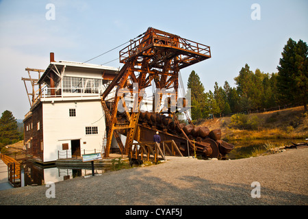 Verlassene Goldminen Bagger an Sumpter Valley Dredge Staat Erbe Bereich Baker County Oregon Stockfoto