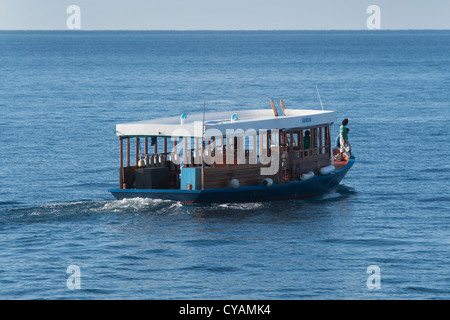 Maledivische Dhoni oder Doni. Malediven, Indischer Ozean. Stockfoto