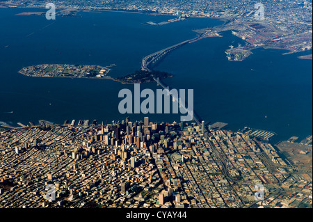 BAY BRIDGE & SAN FRANCISCO CALIFORNIA Stockfoto