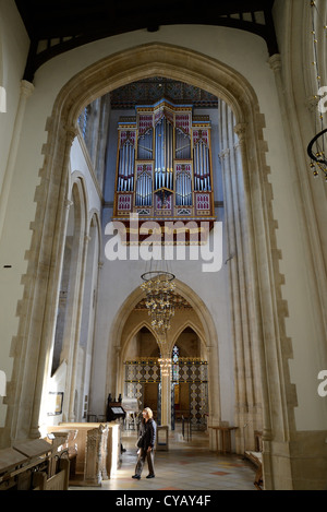 Die Orgelempore in St Edmundsbury Cathedral Stockfoto