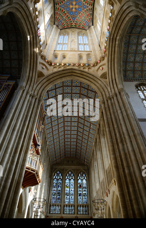 Die bemalte Decke im Millennium Tower am St Edmundsbury Cathedral Stockfoto