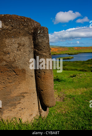 Moai In Rano Raraku, Osterinsel, Chile Stockfoto