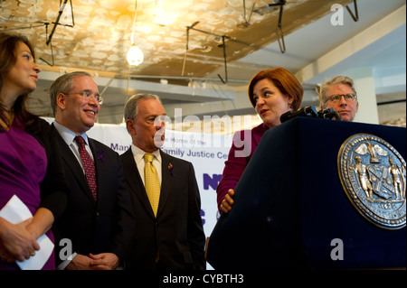 Ankündigung des Beginns der Bau der vierten New Yorker Familie Justice Center in New York Stockfoto