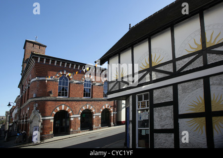 High Street, Presteigne, Powys, Wales, Marktstadt. Stockfoto