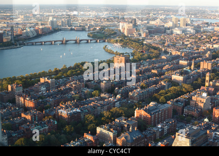 Back Bay von Boston mit dem Charles River und die Longfellow Bridge Stockfoto