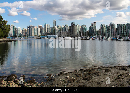 Downtown Vancouver angesehen, über den Hafen von Stanley Park Stockfoto