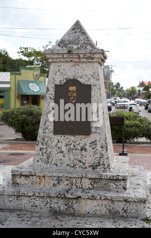 Kompassrose Denkmal zu Norberg Thompson Key West Florida Usa Stockfoto